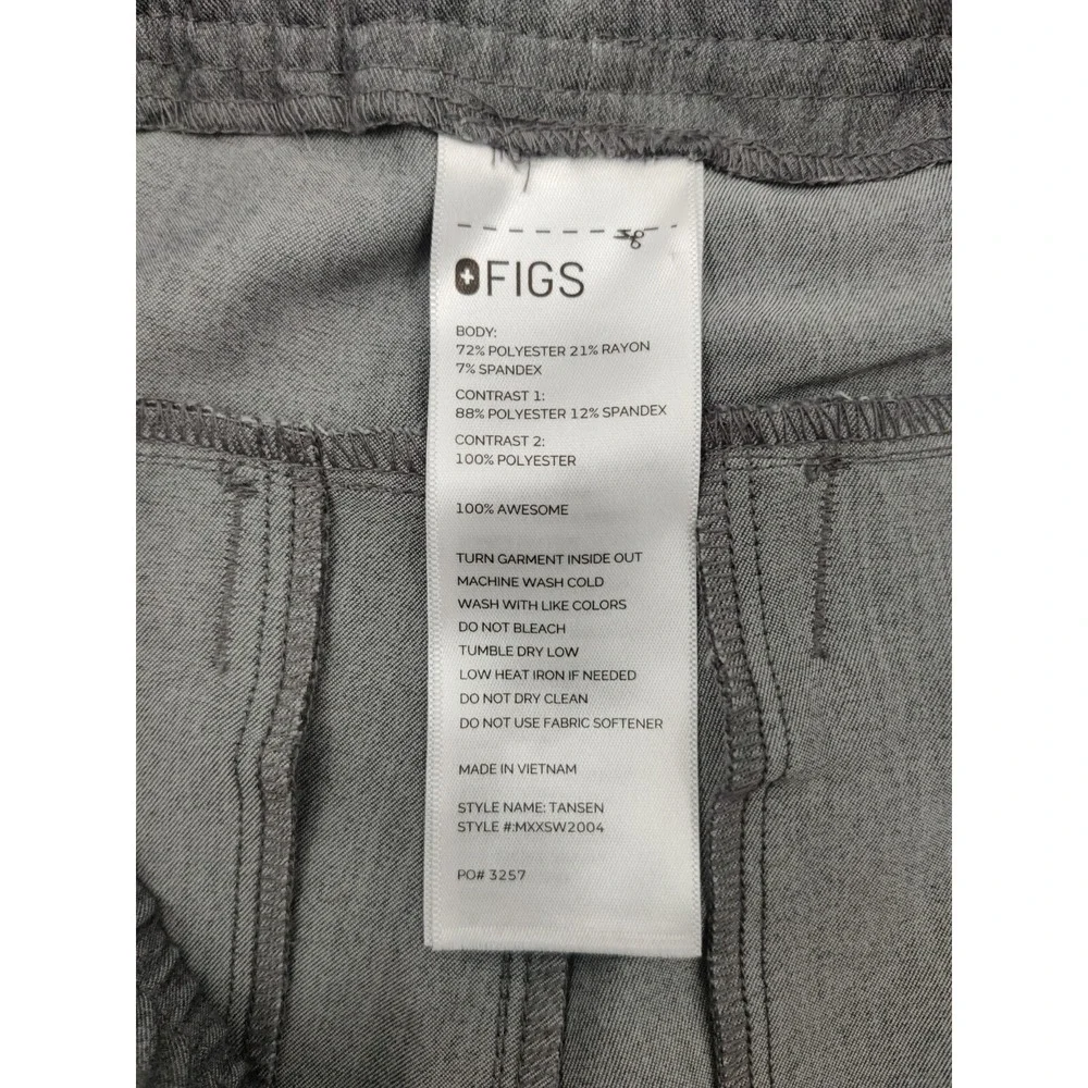 FIGS Tansen Jogger Scrub Pants Men's Medium Graphite Gray Drawstring